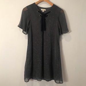 Anthropologie 11 1 Tylho Polka dot lace up dress